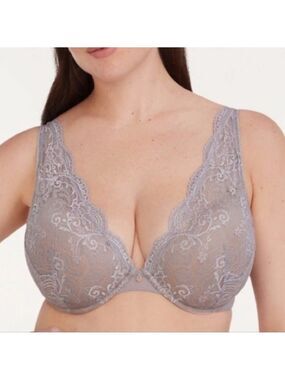 THIRDLOVE Brand NEW lace contour plunge bra removable pads blush pink 32G BNWT